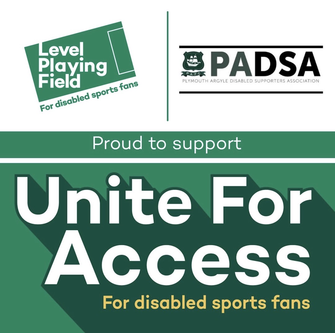 PADSA and Level Playing Field — Unite For Access campaign for disabled sports fans